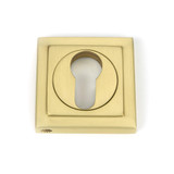 From The Anvil Square Euro Cylinder Escutcheon - 53 x 53mm - Satin Brass