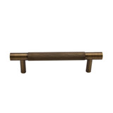 Manovella Knurled Charmian Cabinet Pull Handle - Aged Brass