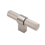 Manovella Fluted Athena T Bar Cabinet Knob - 68mm - Brushed Nickel