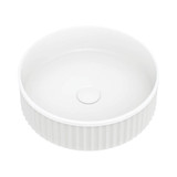 Fienza Minka Fluted Above Counter Bathroom Basin - 400 x 120 x 400mm - Matte White