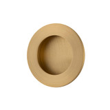 Iver Round Sliding Door Flush Pull - Brushed Brass