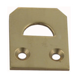 Domino Projection Flat Plate Bolt Keeper - Polished Brass