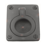 Domino Flush Ring Pull - Antique Bronze
