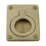 Domino Flush Ring Pull - Polished Brass