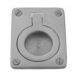 Domino Flush Ring Pull - Satin Chrome