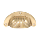Domino Classic Shell Drawer Pull Handle - 86mm - Polished Brass