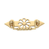 Domino Floral Dresser Handle - 110 x 38mm - Polished Brass