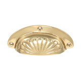 Domino Fluted Drawer Pull Handle - 95 - Polished Brass