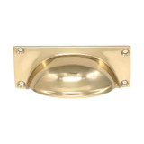 Domino Rectangle Drawer Pull Handle - 95 - Polished Brass