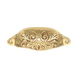 Domino Ornate Drawer Pull Handle - 108 - Polished Brass