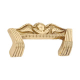 Domino Art Deco Offset Cabinet Pull Handle - 92 x 37mm - Polished Brass