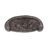 Domino Floral Georgian Drawer Pull Handle - 63 - Cast Iron