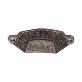 Domino Art Deco Drawer Pull Handle - 100 - Cast Iron
