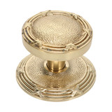 Domino Ribbon and Reed Centre Door Knob - 67mm - Polished Brass