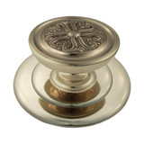 Domino Celtic Centre Door Knob - Large Backplate - 90mm - Polished Brass