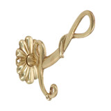 Domino Floral Art Nouveau Coat Hook - 100 x 135mm - Polished Brass