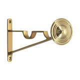Domino Deco Double Curtain Rod Bracket - 90 x 140mm/19mm Rod - Polished Brass