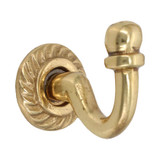 Domino Decorative Curtain Tie Back Hook - 34mm - Polished Brass