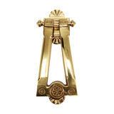 Domino Art Deco Door Knocker - 187 x 80mm - Polished Brass