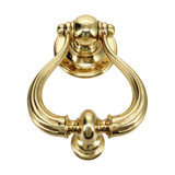 Domino Teardrop Door Knocker - 186 x 133mm - Polished Brass