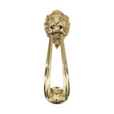 Domino Lion Loop Door Knocker - 240 x 65mm - Polished Brass