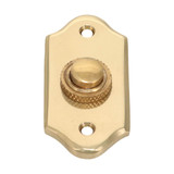 Domino Traditional Doorbell Button - 66 x 31mm - Polished Brass