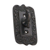 Domino Floral Victorian Manual Doorbell Key - 83 x 43mm - Antique Bronze