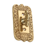 Domino Floral Victorian Manual Doorbell Key - 83 x 43mm - Polished Brass