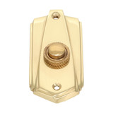 Domino Art Deco Doorbell Button - 78 x 39mm - Polished Brass