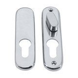 Domino Oval OZI Lock Escutcheon & Snib Set (30mm CTC) - 120 x 30mm - Chrome