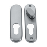 Domino Oval OZI Lock Escutcheon & Snib Set (30mm CTC) - 120 x 30mm - Satin Chrome