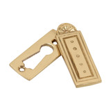 Domino Art Deco Covered Escutcheon Keyhole Cover - 54 x 22mm - Polished Brass