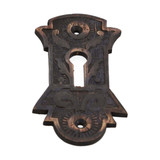 Domino Victorian Escutcheon Keyhole Cover - 80 x 45mm - Antique Bronze