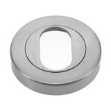 Domino Round Oval Cylinder Escutcheon - 53mm - Satin Chrome