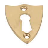 Domino Tudor Escutcheon Keyhole Cover - 38 x 30mm - Polished Brass