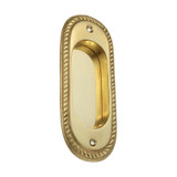 Domino Oval Georgian Sliding Door Flush Pull - 125 x 52mm - Polished Brass