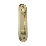 Domino Oval Classic Sliding Door Flush Pull - 125 x 32mm - Polished Brass