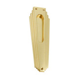 Domino Flat Top Art Deco Sliding Door Flush Pull - 190 x 60mm - Polished Brass