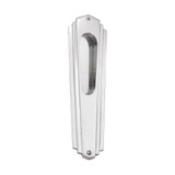 Domino Art Deco Sliding Door Flush Pull - 190 x 60mm - Satin Nickel