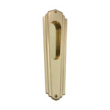 Domino Art Deco Sliding Door Flush Pull - 190 x 60mm - Polished Brass