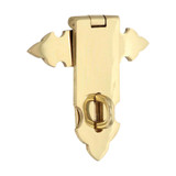 Domino Decorative Hasp & Staple - Polished Brass