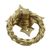 Domino Gothic Rope Gate Ring Pull - Polished Brass
