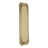 Domino Stepped Art Deco Push Plate - Polished Brass