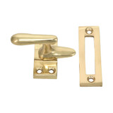 Domino Hopper Window Catch - 38 x 19mm - Polished Brass