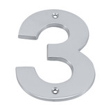 Domino Classic '3' House Number - Chrome