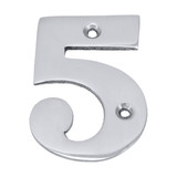 Domino Traditional '5' House Number - 50mm - Chrome