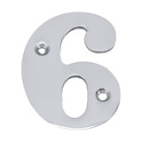 Domino Traditional '6' House Number - 50mm - Chrome