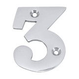 Domino Traditional '3' House Number - 50mm - Chrome