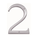 Domino Retro '2' House Number - Satin Nickel