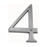 Domino Retro '4' House Number - Satin Chrome